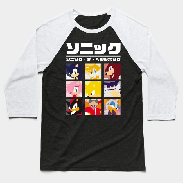 Japanese Sonic The Hedgehog Baseball T-Shirt by Hmus